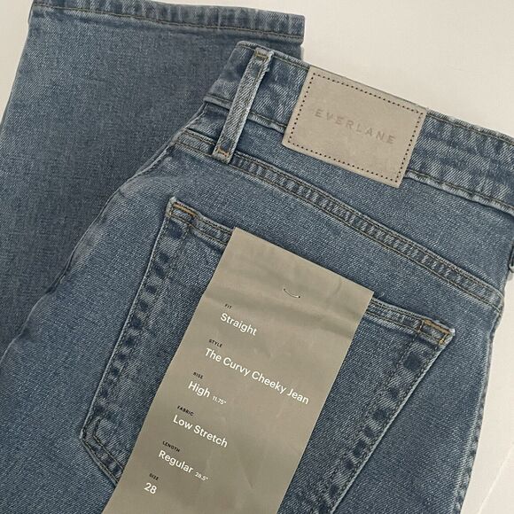 NEW Everlane The Curvy Cheeky Jean Size 28 High-Rise Organic Cotton 28.5 Inseam - Picture 1 of 16